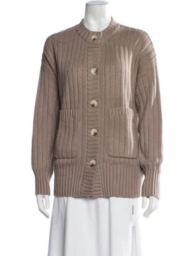 Pre-owned Varley Open Front Sweater In Brown