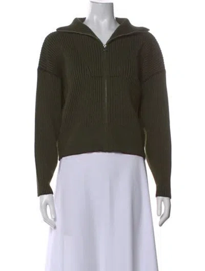 Pre-owned Varley Open Front Sweater In Green