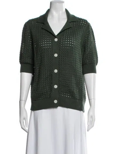 Pre-owned Varley Open Front Sweater In Green