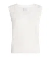 Varley Ferns Cotton Open-knit Scoop-neck Tank Top In White