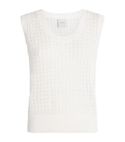 Varley Open-knit Ferns Tank Top In White