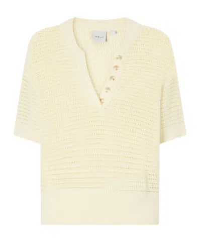 Varley Open-knit Cotton Top In White