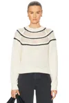 Varley Padbury Pointelle Knit Pullover In Egret
