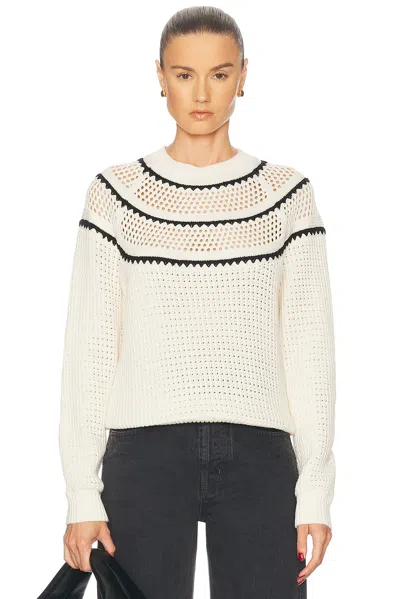 Varley Padbury Pointelle Knit Pullover In Black