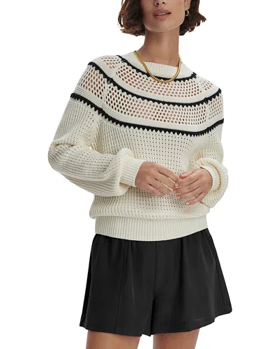 Varley Padbury Pointelle Knit Pullover In Black
