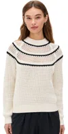 Varley Padbury Pointelle Knit Pullover In Egret