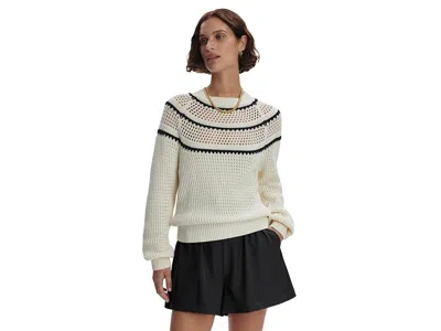 Varley Padbury Pointelle Knit Sweater In White