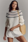 Varley Padbury Pointelle Knit Pullover In Black