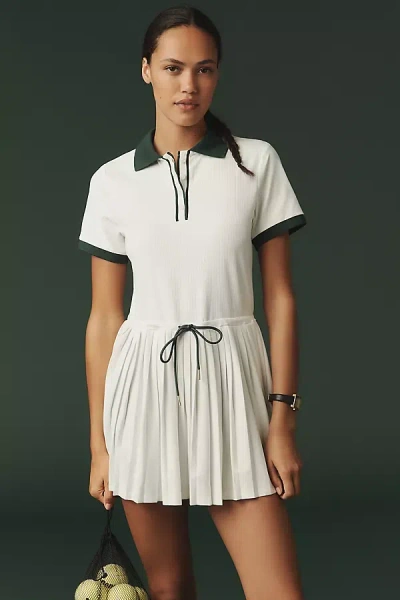 Varley Paloma Short-sleeve Court Mini Dress In White
