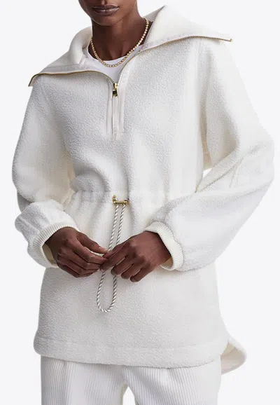 Varley Parnel Half-zip Fleece Sweater In White