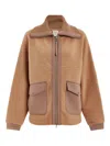 Varley Eleanor Patch Pocket Fleece Jacket In Brown