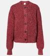Varley Patricia Ribbed-knit Cardigan In Pink