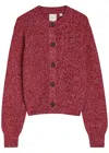 Varley Patricia Ribbed-knit Cardigan In Red