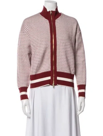 Pre-owned Varley Patterned Bomber Jacket In Red