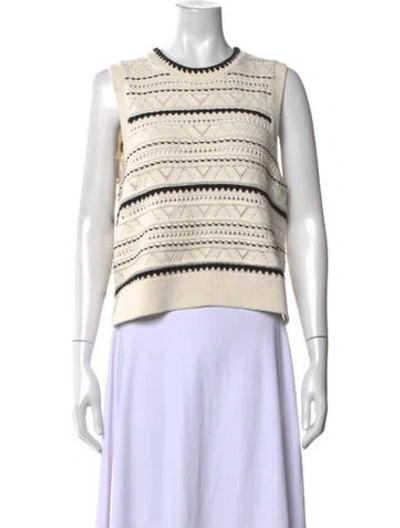 Pre-owned Varley Patterned Crew Neck Sweater In Neutral