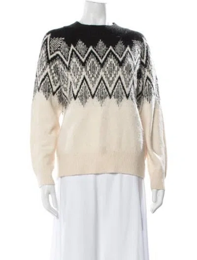 Pre-owned Varley Patterned Crew Neck Sweater In Neutrals