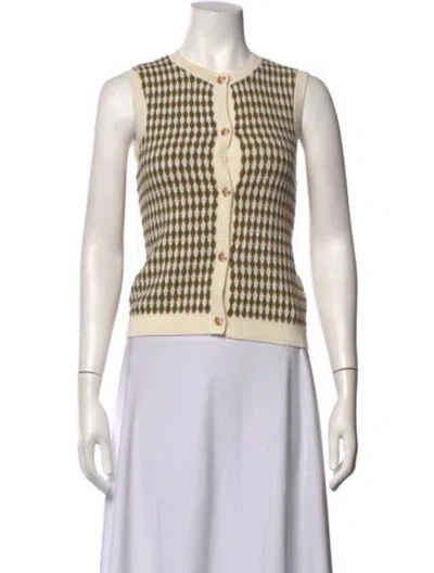 Pre-owned Varley Patterned Crew Neck Sweater In Neutrals