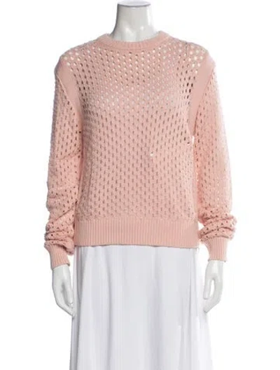Pre-owned Varley Patterned Crew Neck Sweater In Pink