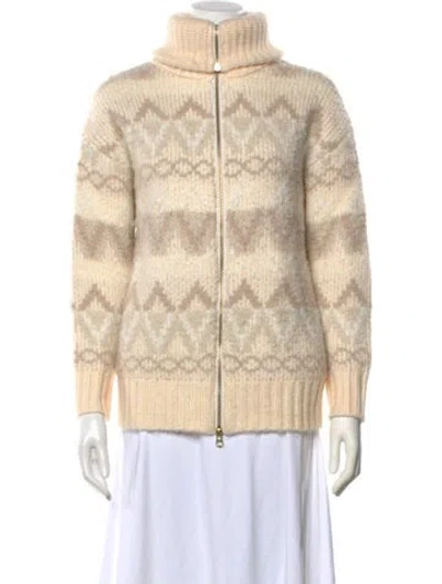 Pre-owned Varley Patterned Turtleneck Sweater In Neutral