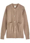 Varley Pensdale Ribbed-knit Cardigan In Beige