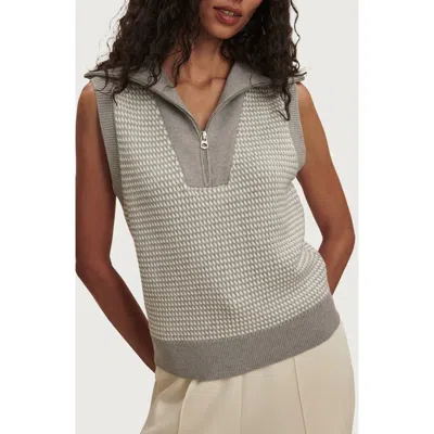 Varley Peterson Half Zip Knit Sweater In Gray