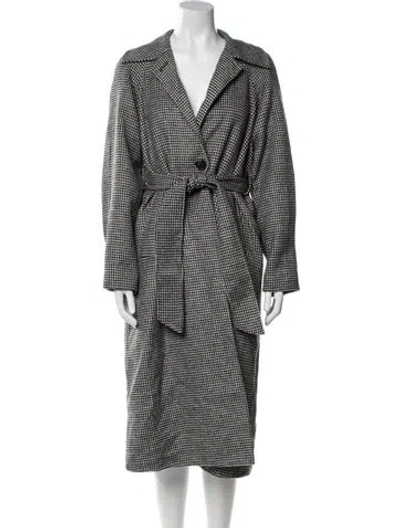 Pre-owned Varley Plaid Print Coat In Multi