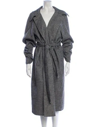 Pre-owned Varley Plaid Print Puffer Coat In Black