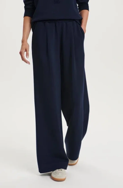 Varley Pleated Wide Leg Pants In Blue