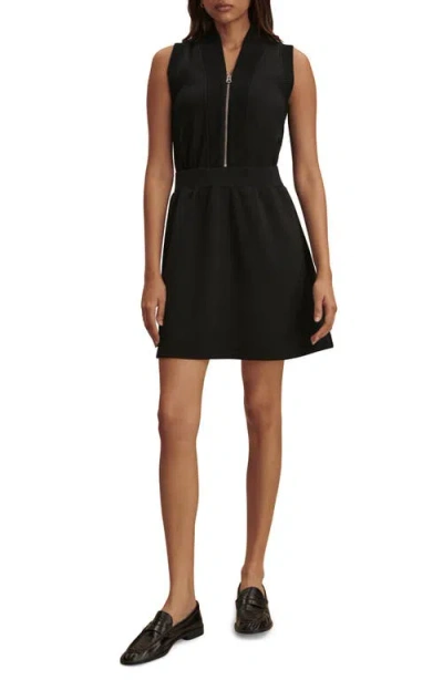 Varley Polyanna Knit Half Zip Dress In Black