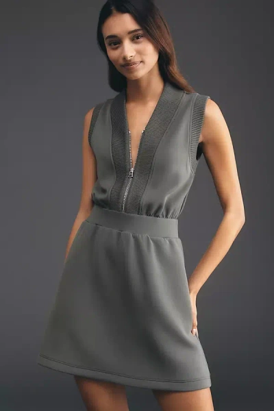 Varley Polyanne Half-zip Mini Dress In Gray