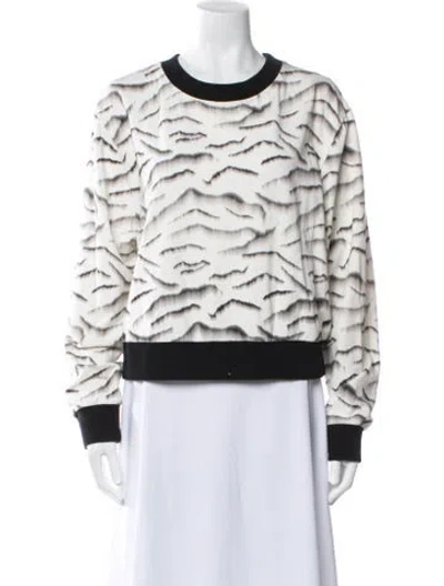 Pre-owned Varley Printed Crew Neck Sweater In Blue