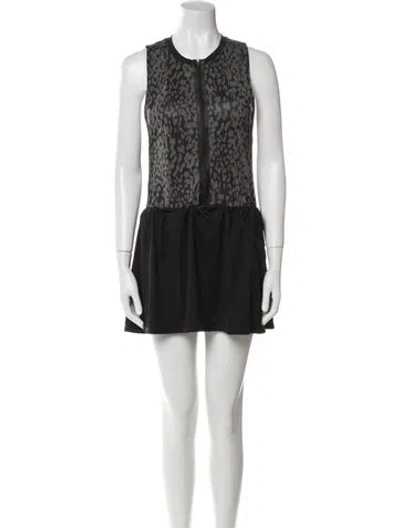 Pre-owned Varley Printed Mini Dress In Black
