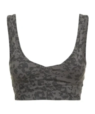 Varley Printed Sports Bra In Blue