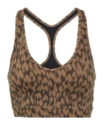 Varley Printed Sports Bra In Brown