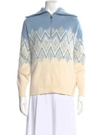 Pre-owned Varley Printed Sweater In Blue