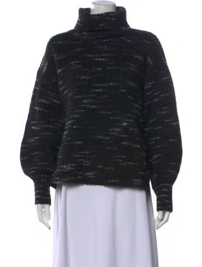 Pre-owned Varley Printed Turtleneck Sweater In Black