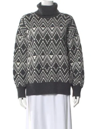 Pre-owned Varley Printed Turtleneck Sweater In Multi