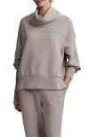 Varley Priya Longline Cowl Neck Sweatshirt In Brown