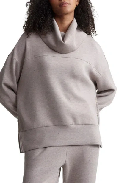 Varley Priya Longline Cowl Neck Sweatshirt In Taupe