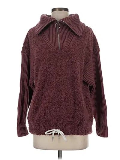 Pre-owned Varley Pullover Sweater In Burgundy