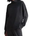 Varley Rainer Roll Neck Midlayer Sweatshirt In Black Marl In Black