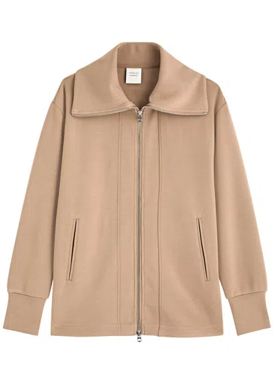 Varley Raleigh Stretch-jersey Sweatshirt In Beige