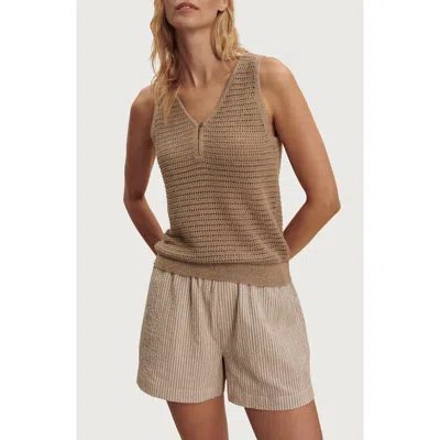Varley Ramon Cotton Knit Tank In Brown