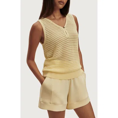 Varley Ramon Cotton Knit Tank In Yellow