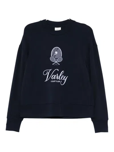 Varley Rasco Namesake Stretch-jersey Sweatshirt In Blue