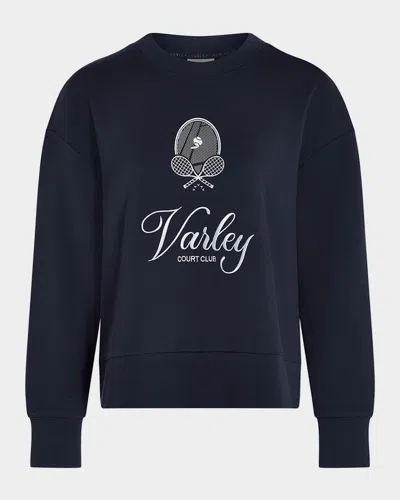Varley Rasco Namesake Stretch-jersey Sweatshirt In Blue