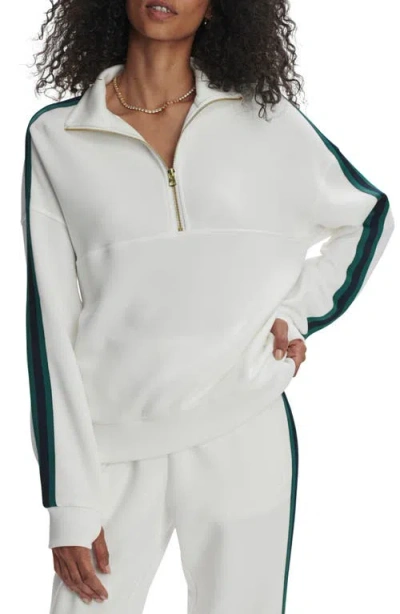 Varley Raymar Half-zip Stretch-jersey Sweatshirt In White