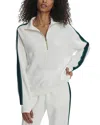 Varley Raymar Half-zip Stretch-jersey Sweatshirt In White/navy