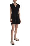 Varley Short-sleeve Front-zip Mini Dress