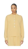 Varley Reena Button-down Stretch-jersey Sweatshirt In Gold